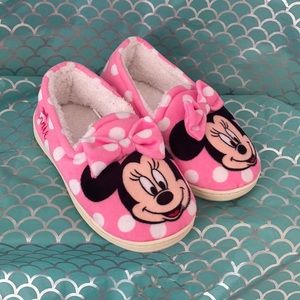 Pink and White Disney Minnie Mouse Slippers